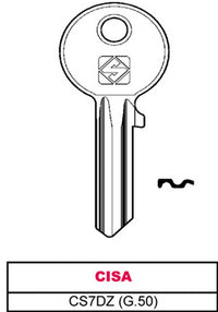 chiave silky ottone cs7dz (g.vgb 1) cisa cod:ferx.vit30035