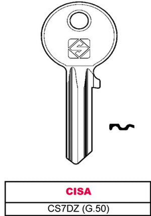 chiave silky ottone cs7dz (g.vgb 1) cisa cod:ferx.vit30035