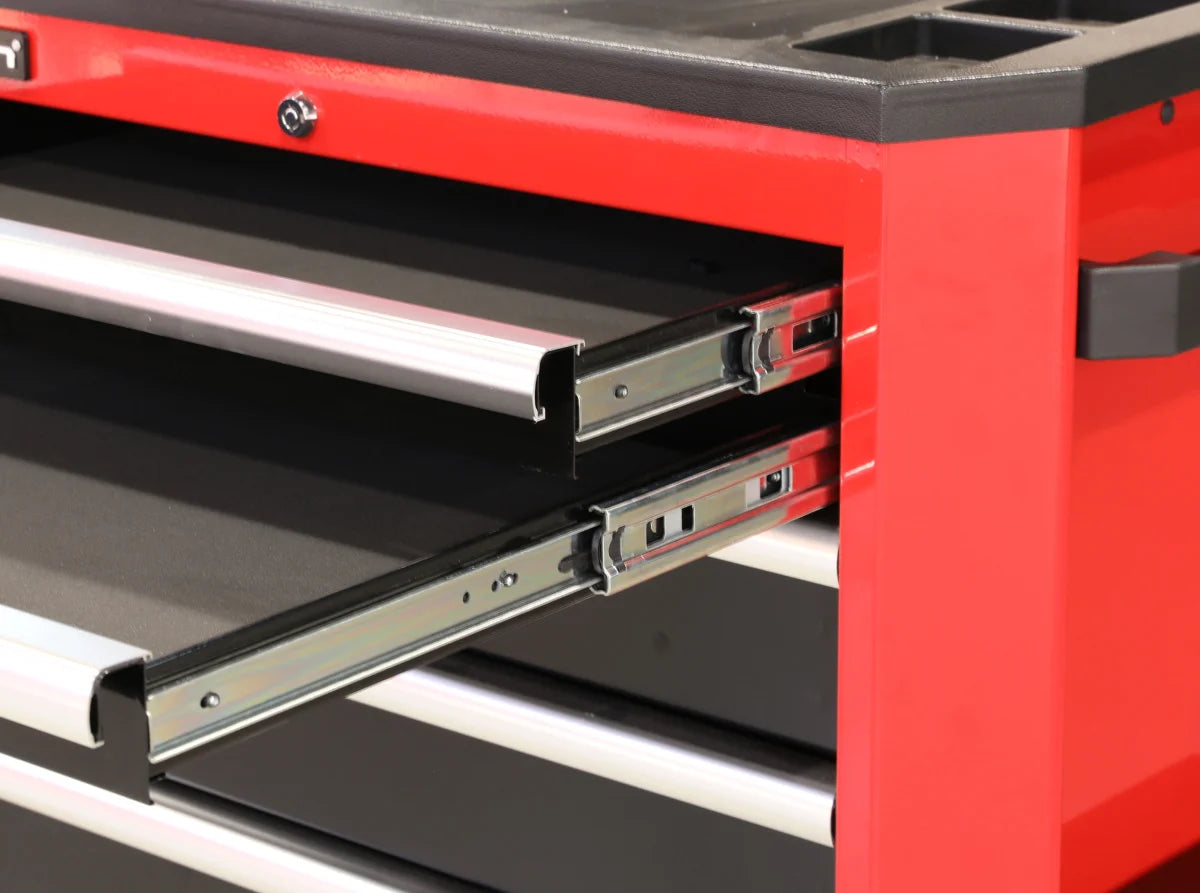 Carrello portautensili con 9 cassetti, colore rosso