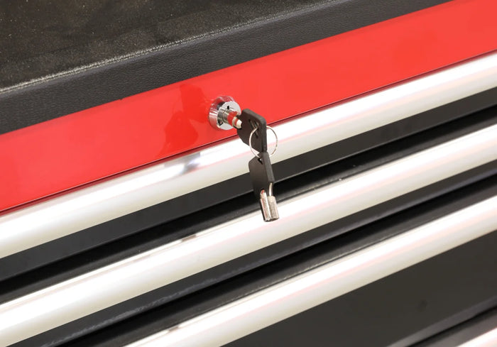 Carrello portautensili con 9 cassetti, colore rosso