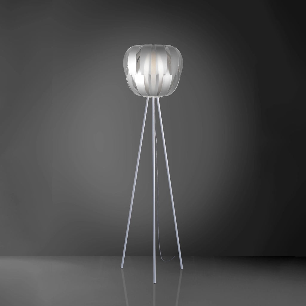 Piantana Moderna 3 Piediqueen Polilux ® Argento E Metallo 1 Luce E27