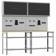 Set banco da lavoro con lo scaffale 8 pcs Nero e Grigio 3321500