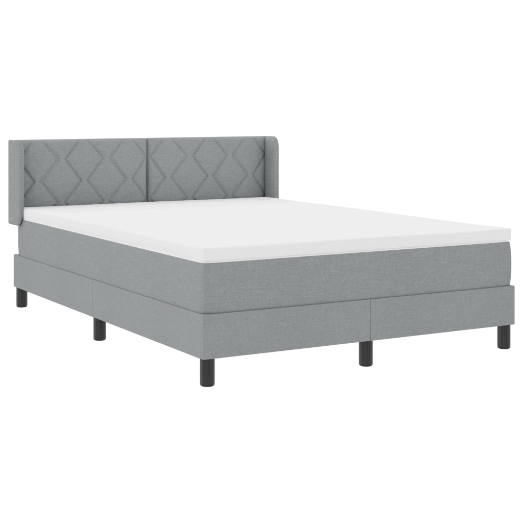 Letto a Molle  con Materasso Grigio Chiaro 160x200 cm in Tessuto