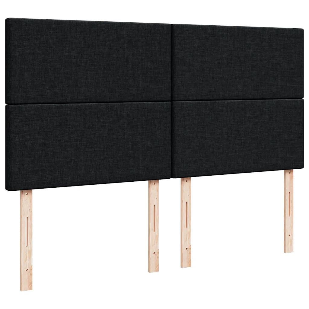 Struttura Letto Pouf con Materassi Nero 200x200 cm in Tessuto 3313950