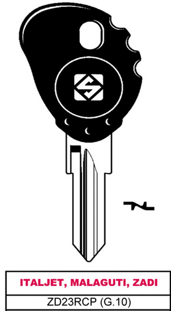 chiave per auto olc zd23rcp (g.vak 0) italjet, malaguti, zadi cod:ferx.vit18549