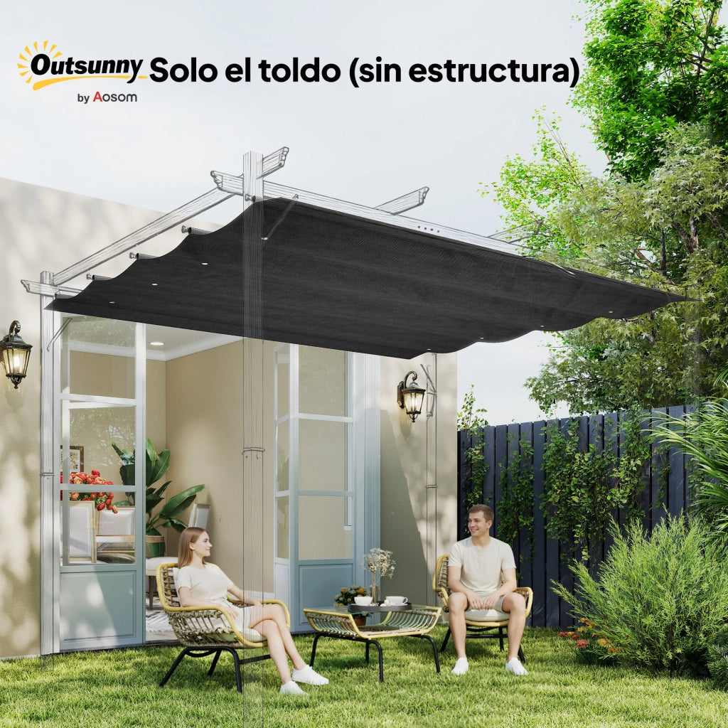 Tenda Retrattile 3x2.5 m per Gazebo 2.85x2 m ¨C zephmum ¨C Grigio Scuro