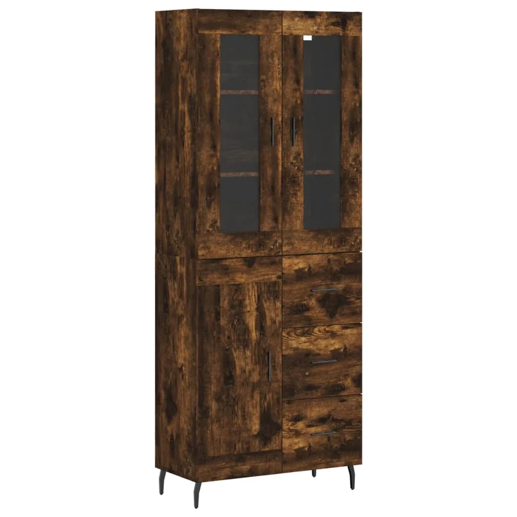 Buffet credenza cassettiera armadio mobile contenitore organizer cucina soggiorno salotto alto 69,5 x 34 x 180 cm legno ingegnerizzato marrone 02_0033505