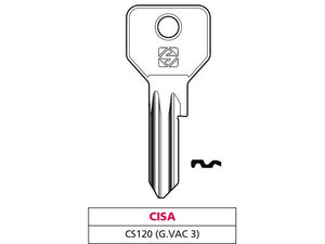 chiave ottone cs120 (g. vac 3) cisa cod:ferx.vit47562