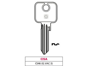 chiave ottone cs46 (g. vac 3) cisa cod:ferx.vit47564