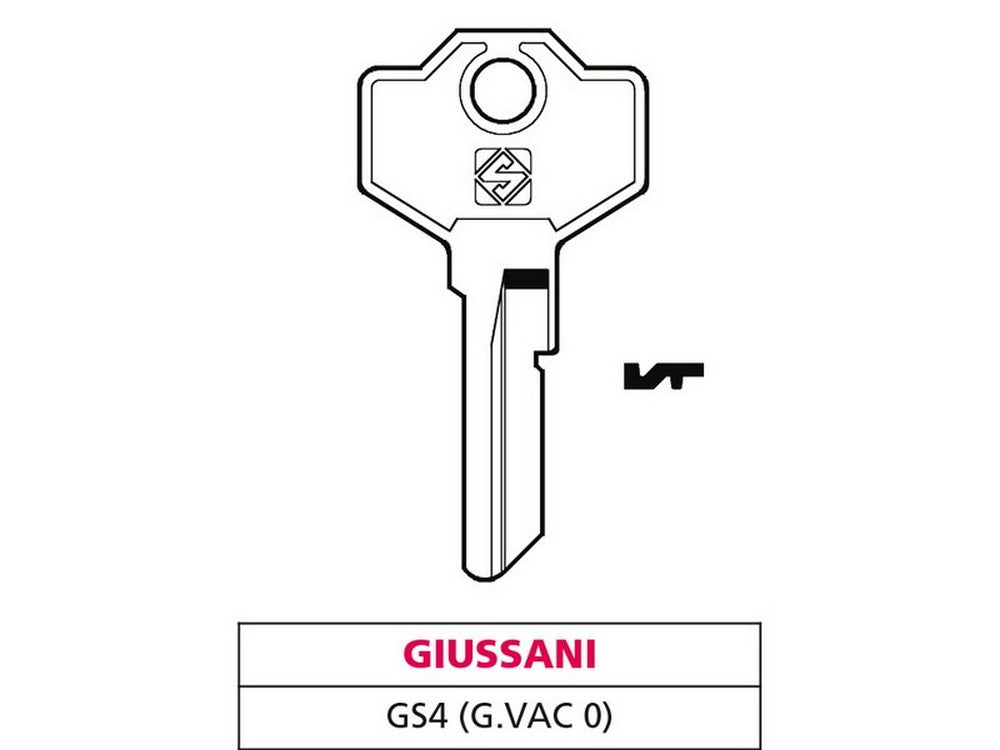 chiave ottone gs4 (g. vac 0) giussani cod:ferx.vit47609