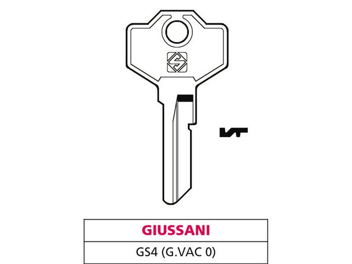 chiave ottone gs4 (g. vac 0) giussani cod:ferx.vit47609