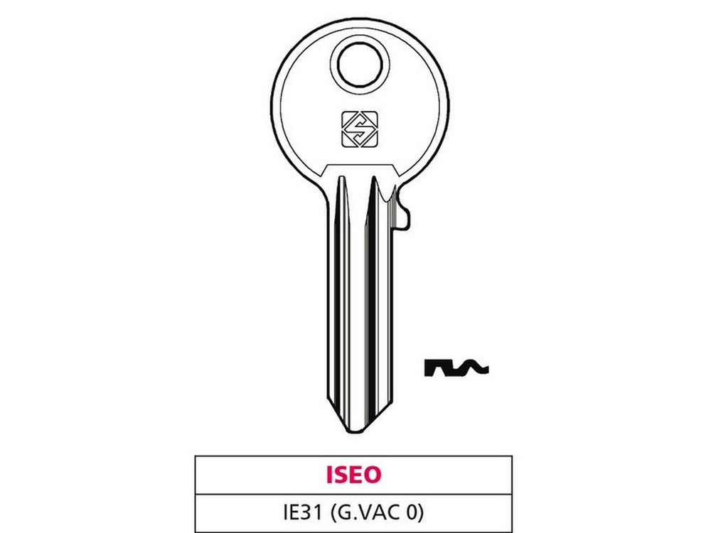 chiave ottone ie31 (g. vac 2) iseo cod:ferx.vit47557