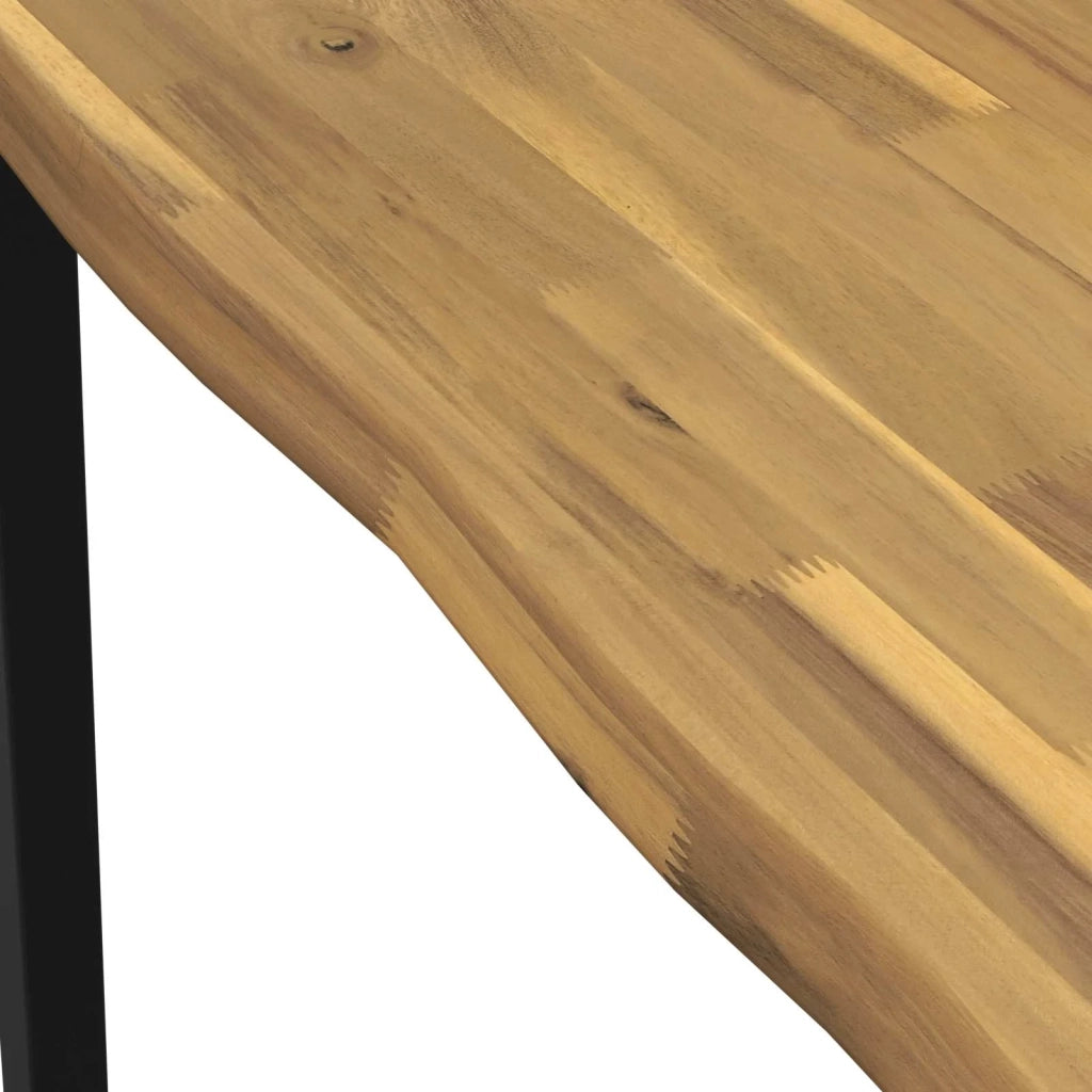 60 x 55 x 75 cm Legno di Acacia Massello Bianco e Nero 937465