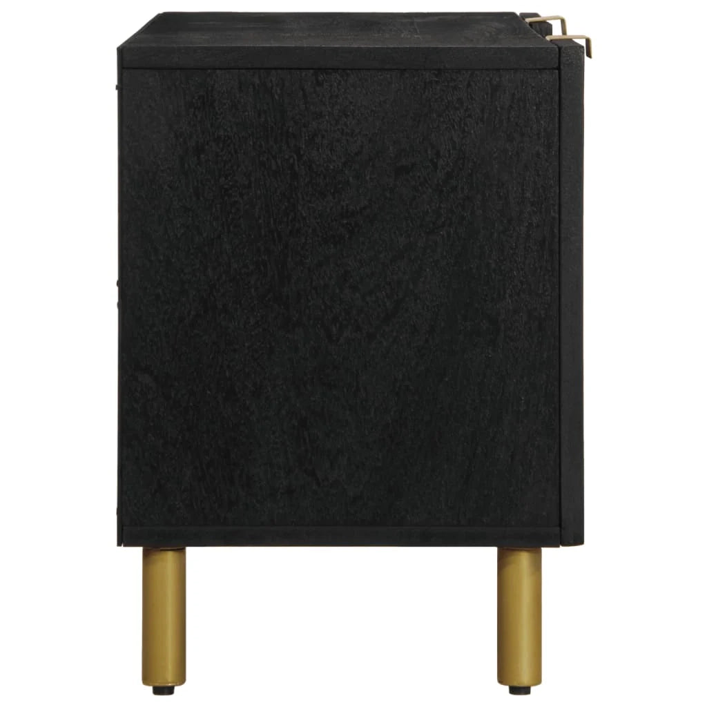 Mobile porta TV con pratico contenitore 105 x 33 x 46 cm stile industriale legno ingegnerizzato nero 02_0057717