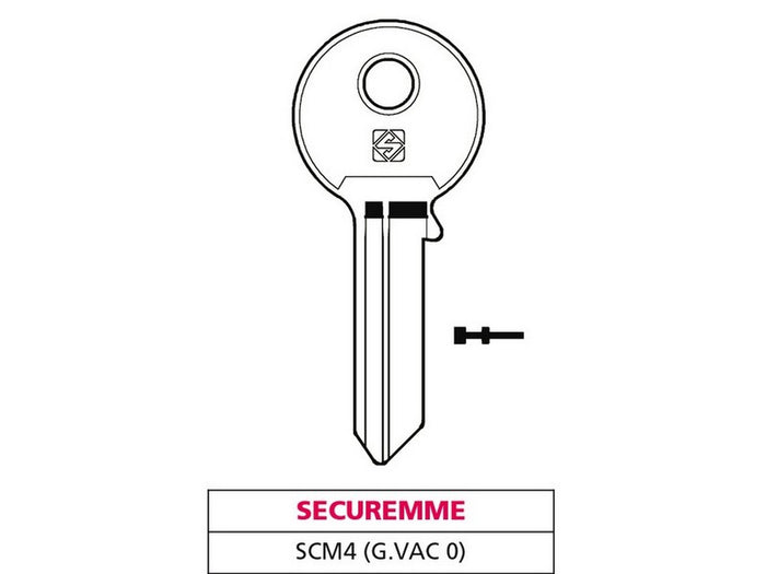 chiave ottone scm4 (g. vac 0) securemme cod:ferx.vit47578