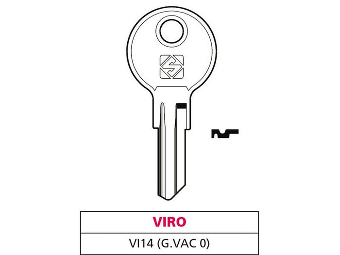 chiave ottone vi14 (g. vac 0) viro cod:ferx.vit47627