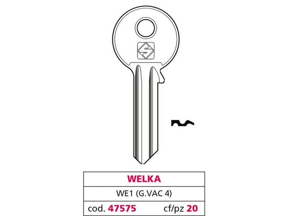chiave ottone we1 (g. vac 4) welka cod:ferx.vit47575