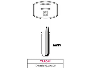 chiave punzonata ottone tar16r (g. vag 2) taroni cod:ferx.vit47539