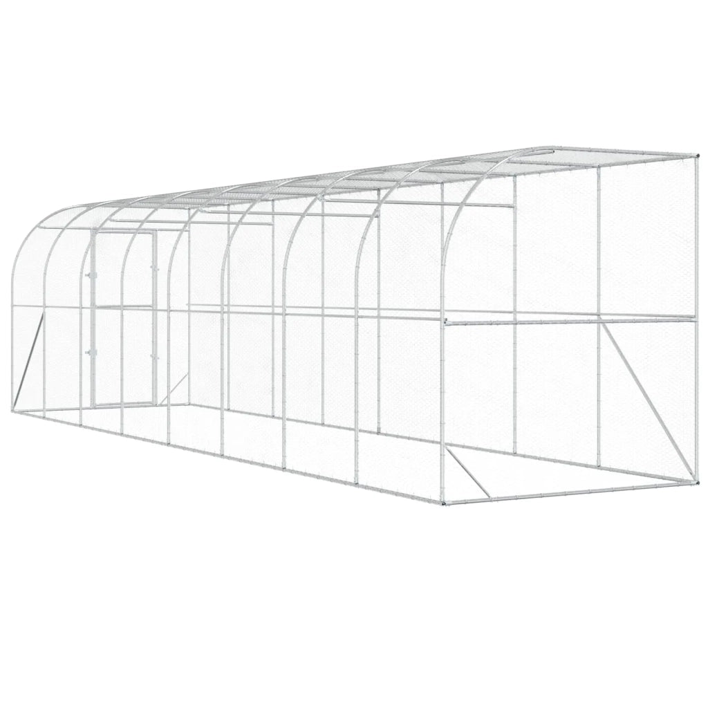 Gabbia per Polli Contro il Muro Argento 600 x 150 x 215 cm 3434733