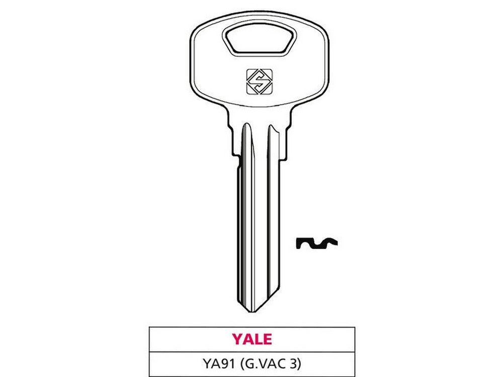 chiave ottone ya91 (g. vac 3) yale cod:ferx.vit47547