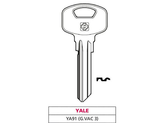 chiave ottone ya91 (g. vac 3) yale cod:ferx.vit47547