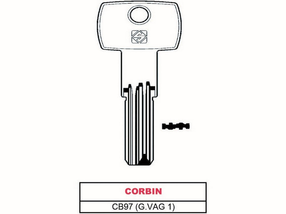 chiave punzonata ottone cb97 (g.vag 1) corbin cod:ferx.vit28591