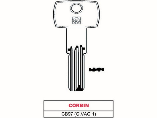 chiave punzonata ottone cb97 (g.vag 1) corbin cod:ferx.vit28591
