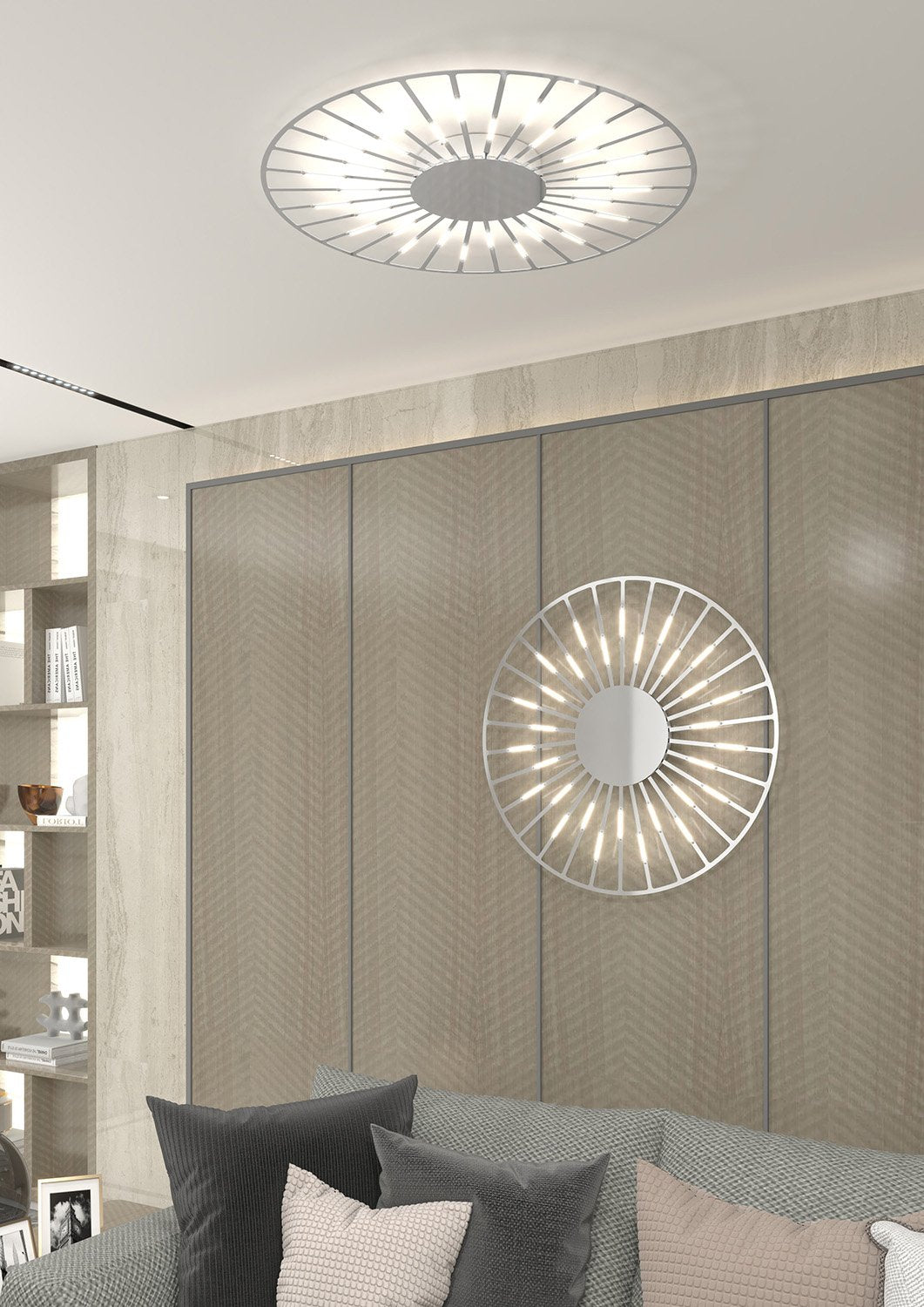 Plafoniera-Applique Moderna Around You Metallo Cromo Led A Vista 61W 3000K