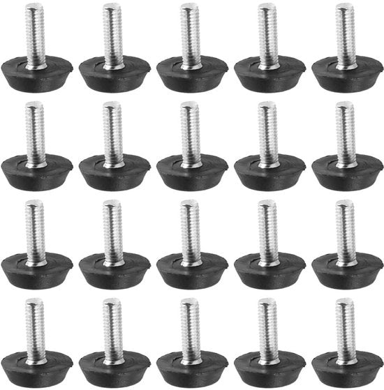 Piedi di livellamento per mobili 20 pezzi - Piede di regolazione per tavolo - Piedi di livellamento per mobili - Protezione del pavimento - Dampening del rumore - Alta qualità Metallo/Gomma - Piedi regolabili