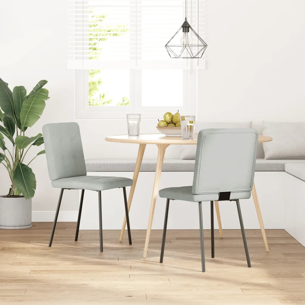 Sedie da Pranzo 2 pz Grigio Chiaro in Velluto