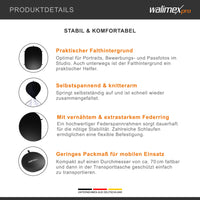 Fondale fotografico pieghevole 2in1 bianco/nero 150 x 200 cm, con moschettoni e borsa da trasporto, per studio fotografia