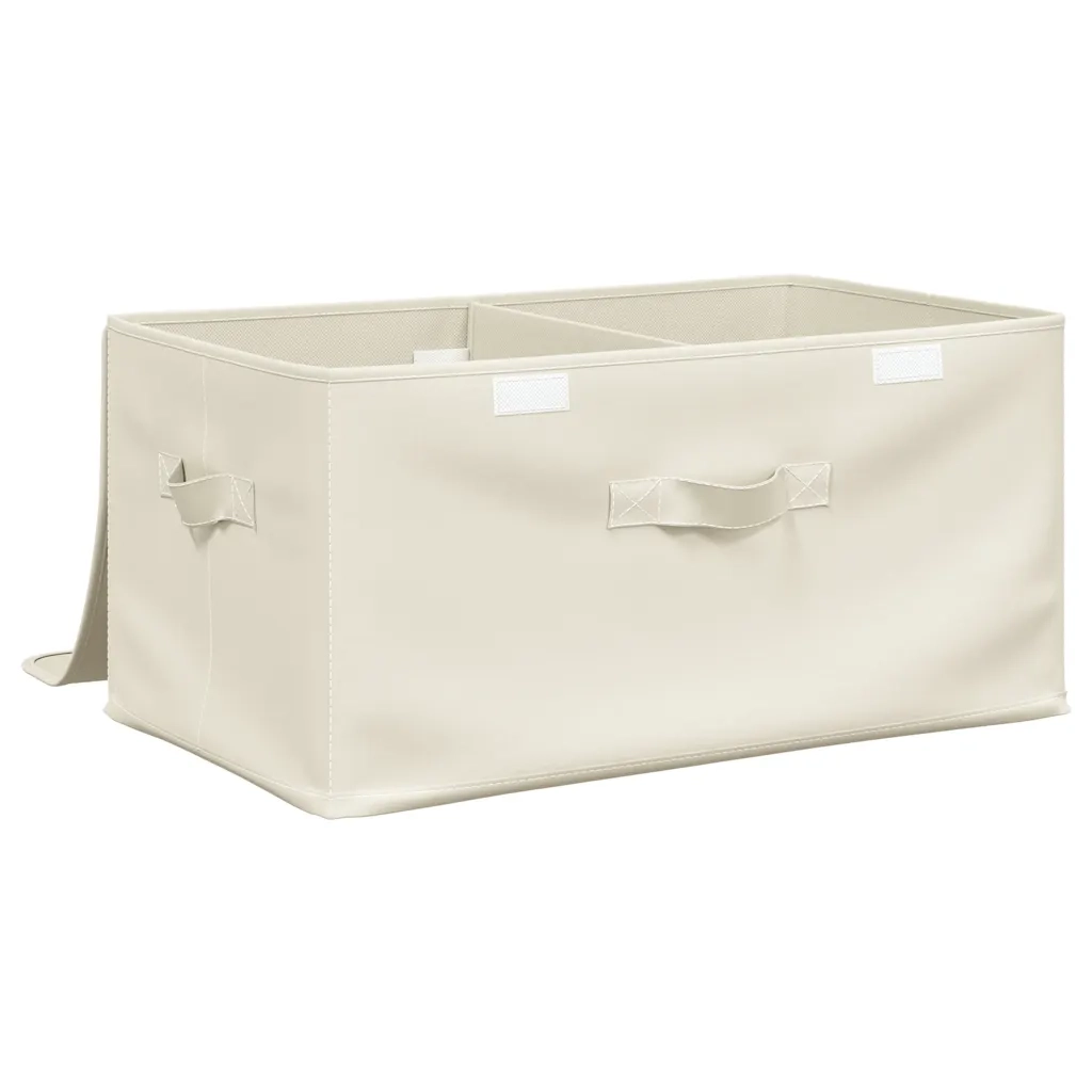 Scatola Portaoggetti in Tessuto 50x30x25 cm Crema 332916