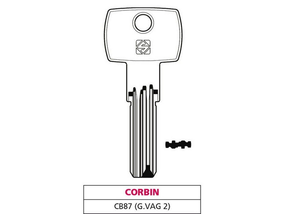 chiave punzonata ottone cb87 (g. vag 2) corbin cod:ferx.vit47510