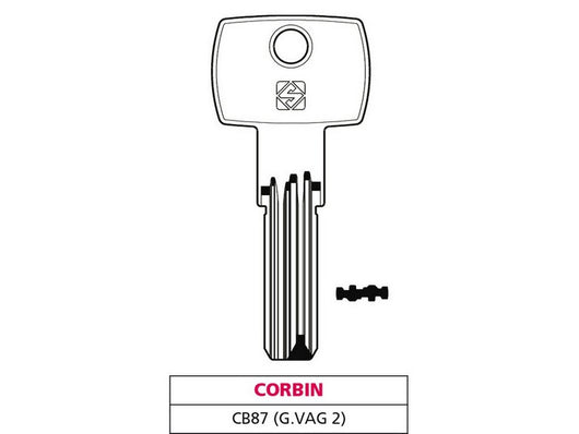 chiave punzonata ottone cb87 (g. vag 2) corbin cod:ferx.vit47510