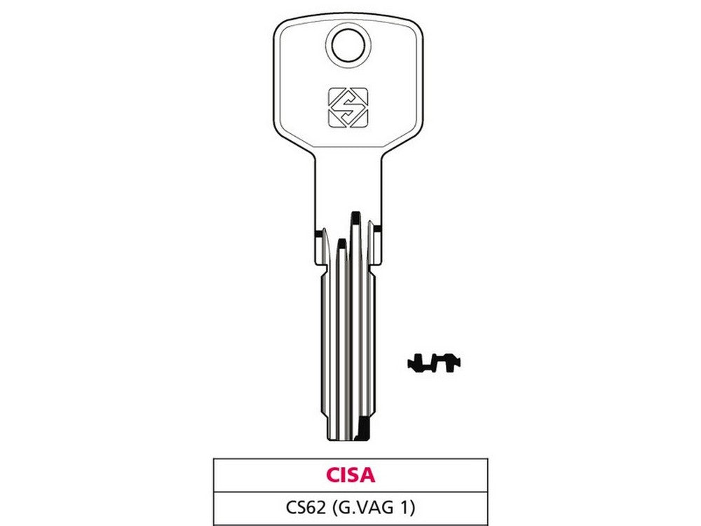 chiave punzonata ottone cs62  (g. vag 1) cisa cod:ferx.vit47506