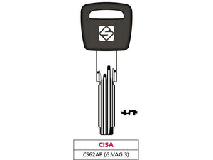 chiave punzonata ottone cs62ap (g. vag 3) cisa cod:ferx.vit47511
