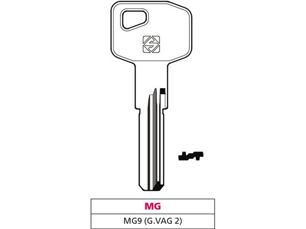 chiave punzonata ottone mg9 (g. vag 2) mg cod:ferx.vit47521