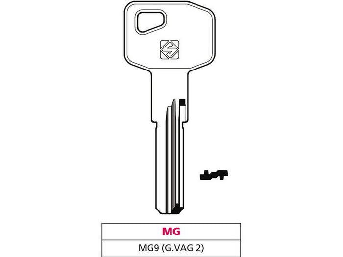 chiave punzonata ottone mg9 (g. vag 2) mg cod:ferx.vit47521