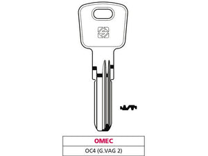 chiave punzonata ottone oc4  (g. vag 2) omec cod:ferx.vit47508