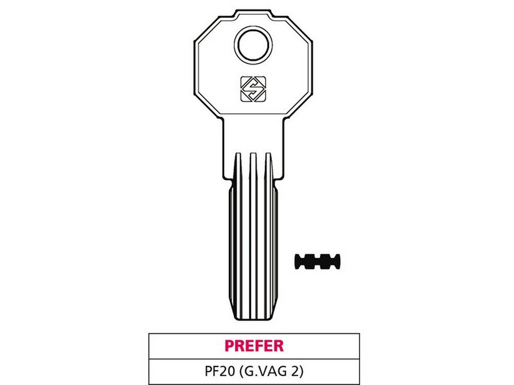 chiave punzonata ottone pf20 (g. vag 2) prefer cod:ferx.vit47532