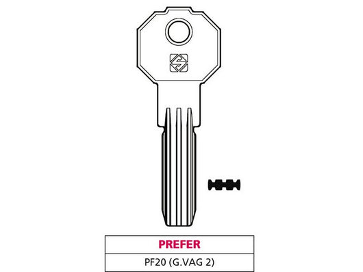 chiave punzonata ottone pf20 (g. vag 2) prefer cod:ferx.vit47532