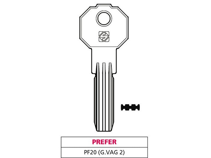 chiave punzonata ottone pf20 (g. vag 2) prefer cod:ferx.vit47532