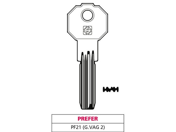chiave punzonata ottone pf21 (g. vag 2) prefer cod:ferx.vit47533