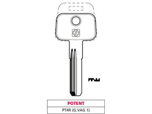 chiave punzonata ottone pt4r (g. vag 1) potent cod:ferx.vit47514