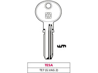 chiave punzonata ottone te7 (g. vag 2) tesa cod:ferx.vit47541