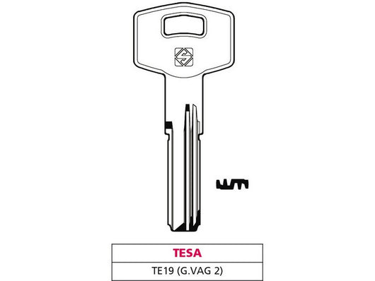 5pz chiave punzonata ottone te19 (g. vag 2) tesa cod:ferx.vit47537
