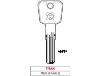 chiave punzonata ottone tn32 (g. vag 2) titan cod:ferx.vit47528