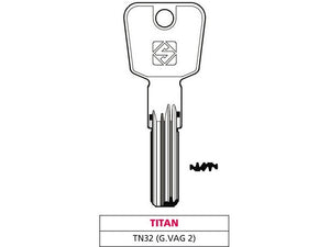 chiave punzonata ottone tn32 (g. vag 2) titan cod:ferx.vit47528