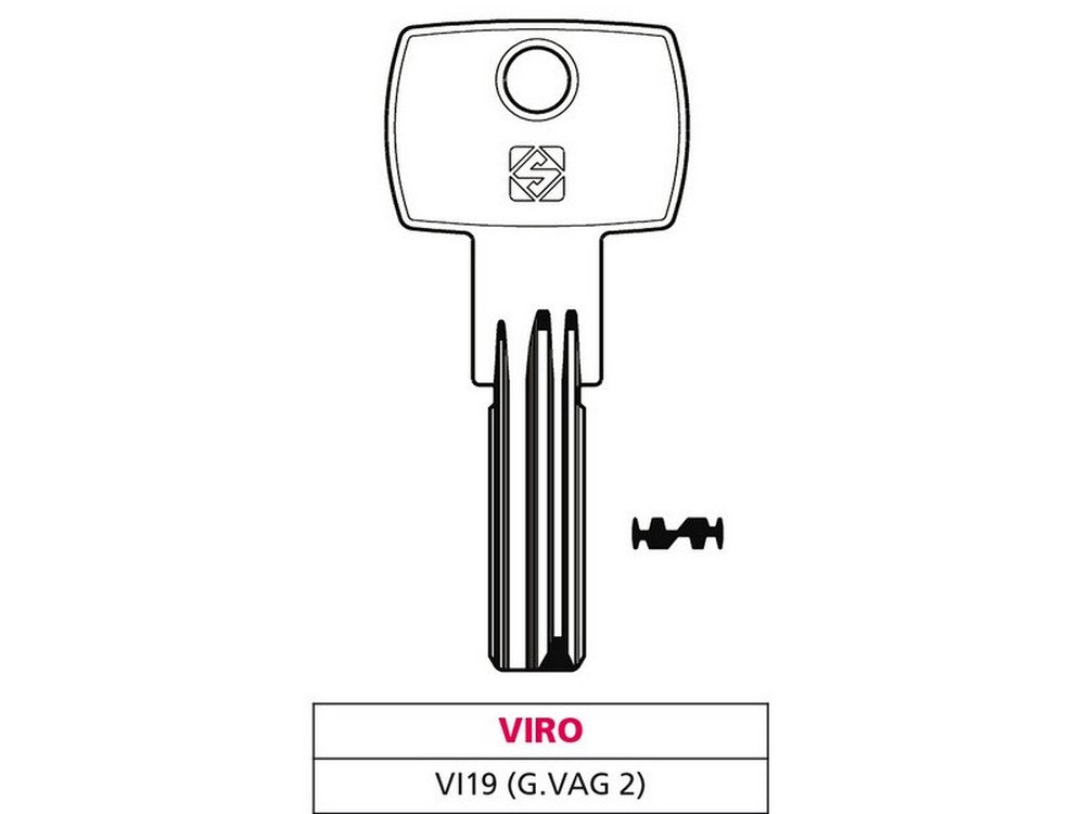 chiave punzonata ottone vi19 (g. vag 2) viro cod:ferx.vit47515