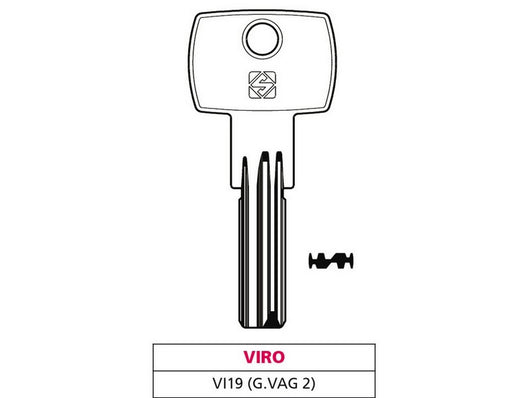 chiave punzonata ottone vi19 (g. vag 2) viro cod:ferx.vit47515